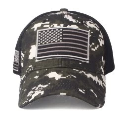 USA Flag Black Camouflage Baseball Cap