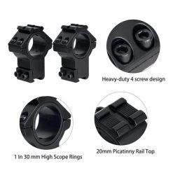 Rifleworks 30mm / 1" 11mm Dovetail Airgun Rings W/ Top Rail -Archery Discount Store M2982