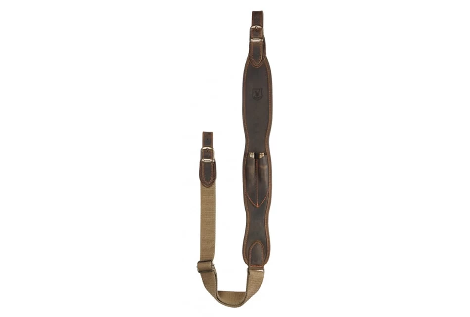 Riserva Rifle Sling In Leather With Ammo Holder - Natural Tanned Leather 3 Riserva Rifle Sling In Leather With Ammo Holder - Natural Tanned Leather