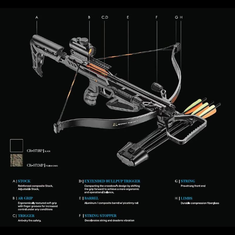 EK Archery Jag II Pro Recurve Crossbow - 175 Lbs - Black 6 EK Archery Jag II Pro Recurve Crossbow - 175 Lbs - Black - Image 4