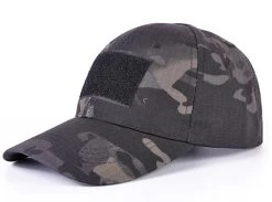 Urban Black Camouflage Rip-Stop Baseball Cap